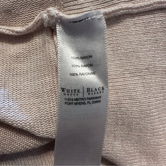 NWOT White House Black Market Cream Knit 3/4 Sleeve Sweater w/ Gold Blings S: M - Picture 7 of 11